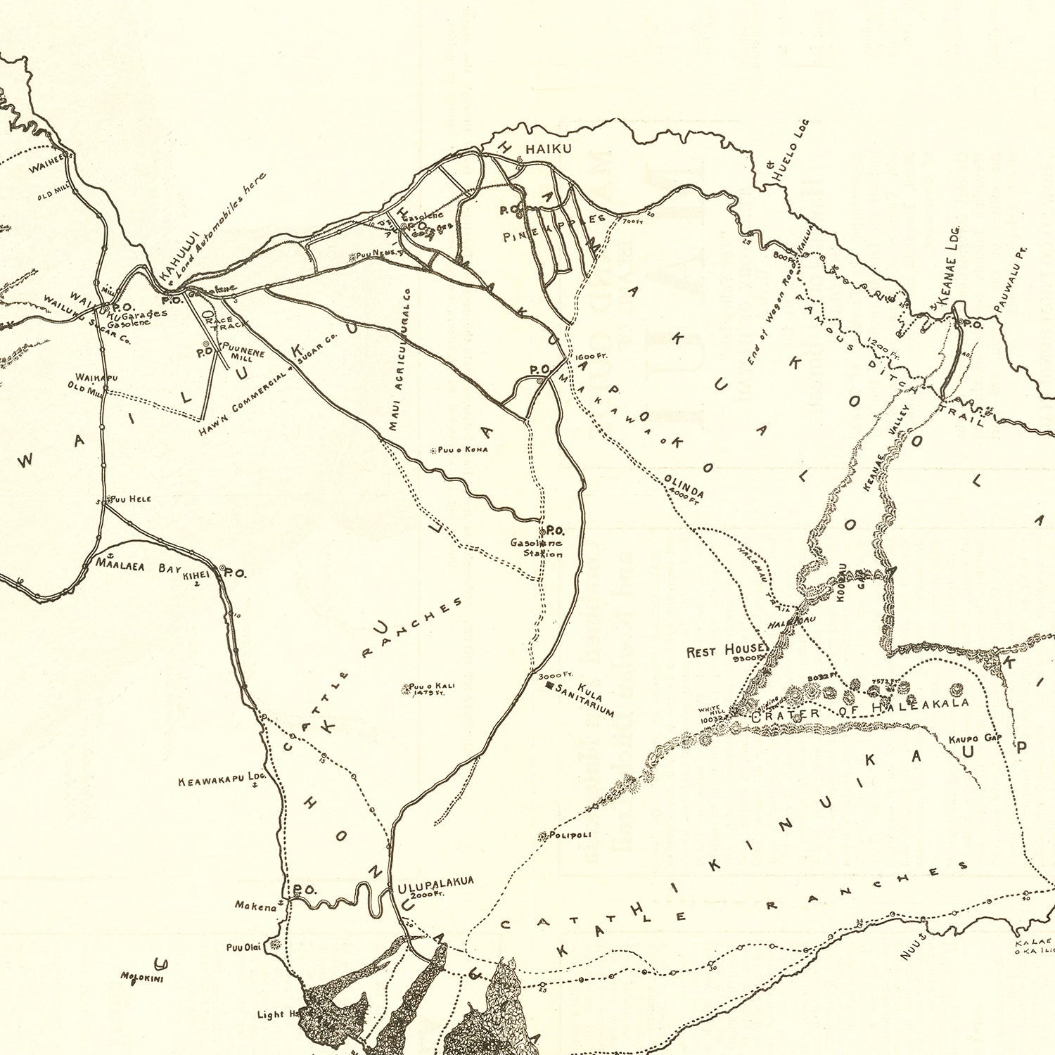 Vintage Map of Maui, 1924