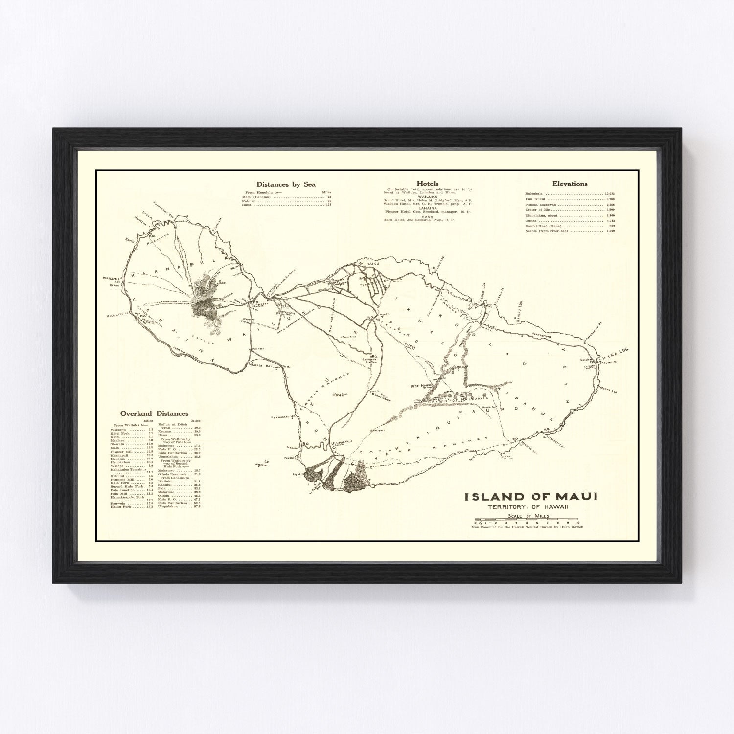 Vintage Map of Maui, 1924