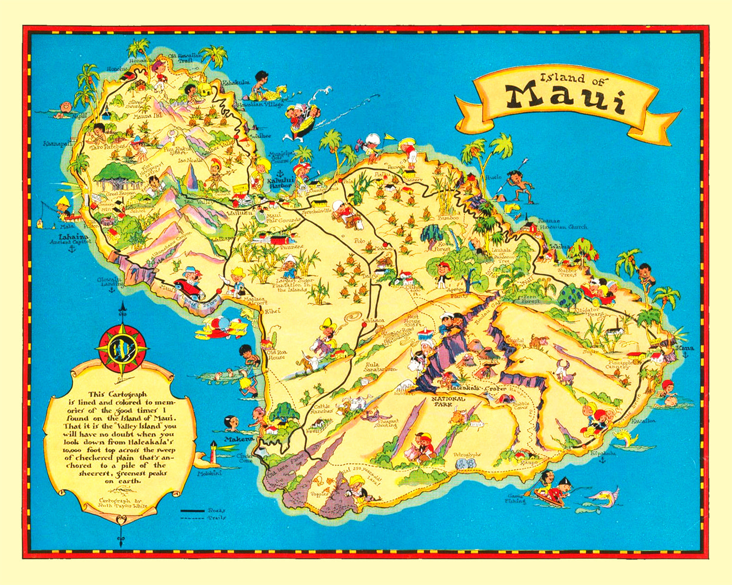 Vintage Map of Maui, 1931