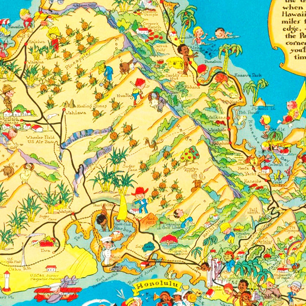 Vintage Map of Oahu, 1931
