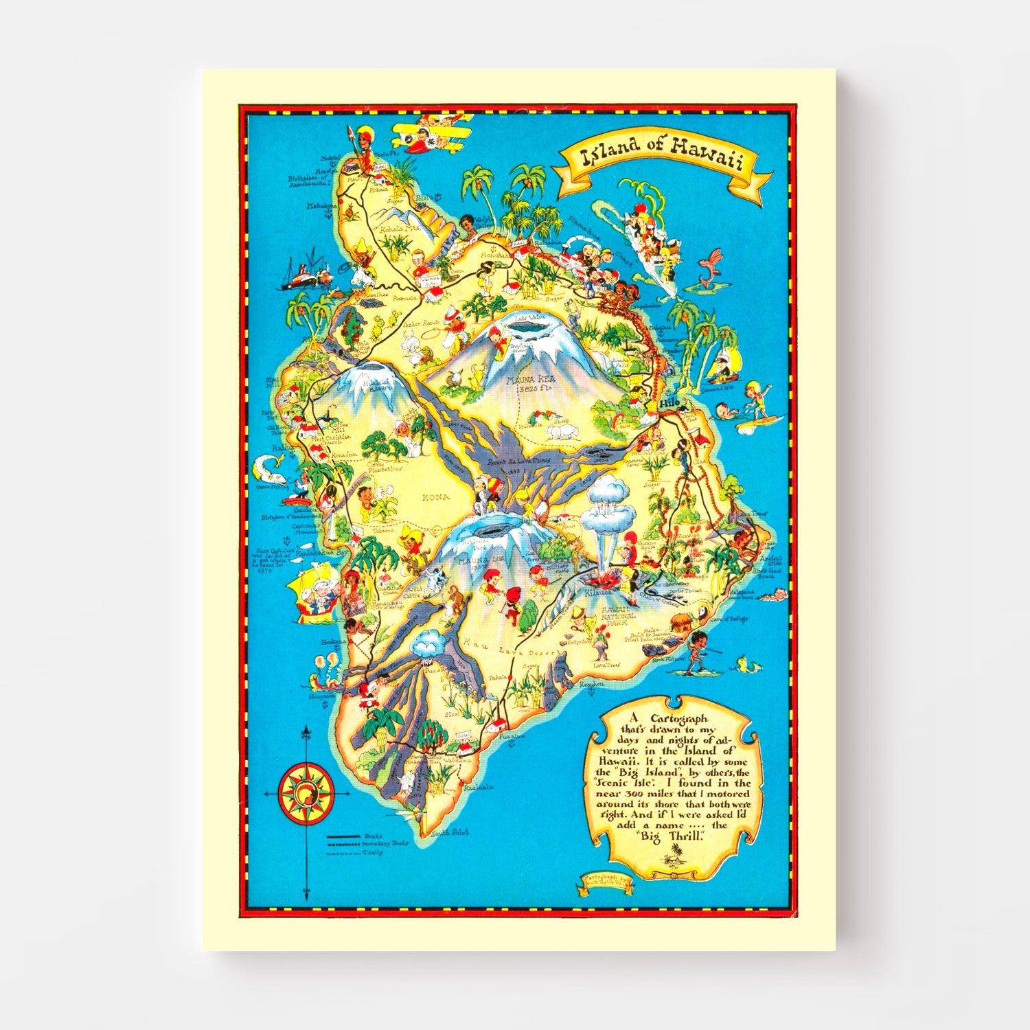 Vintage Map of Hawaii, 1931