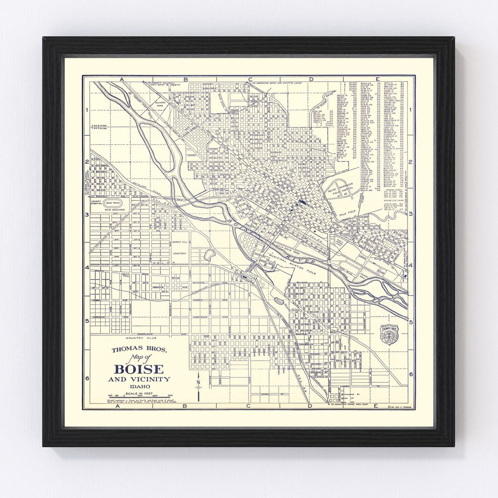 Vintage Map of Boise, Idaho 1920