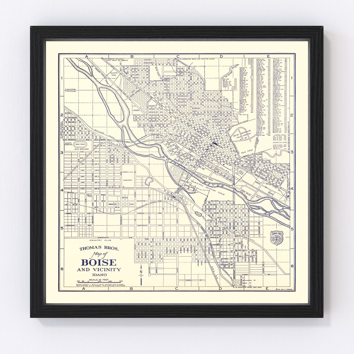Vintage Map of Boise, Idaho 1920