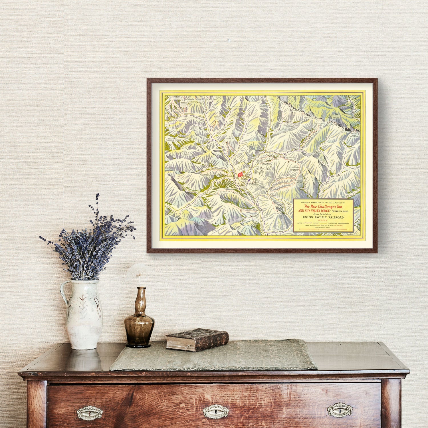 Vintage Map of Sun Valley Ski Trail, 1937