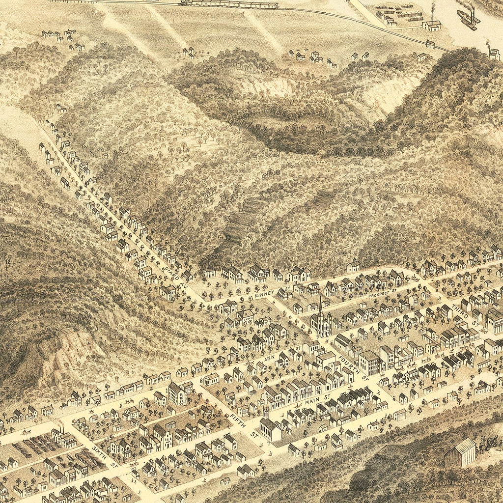 Vintage Map of McGregor, Iowa 1869
