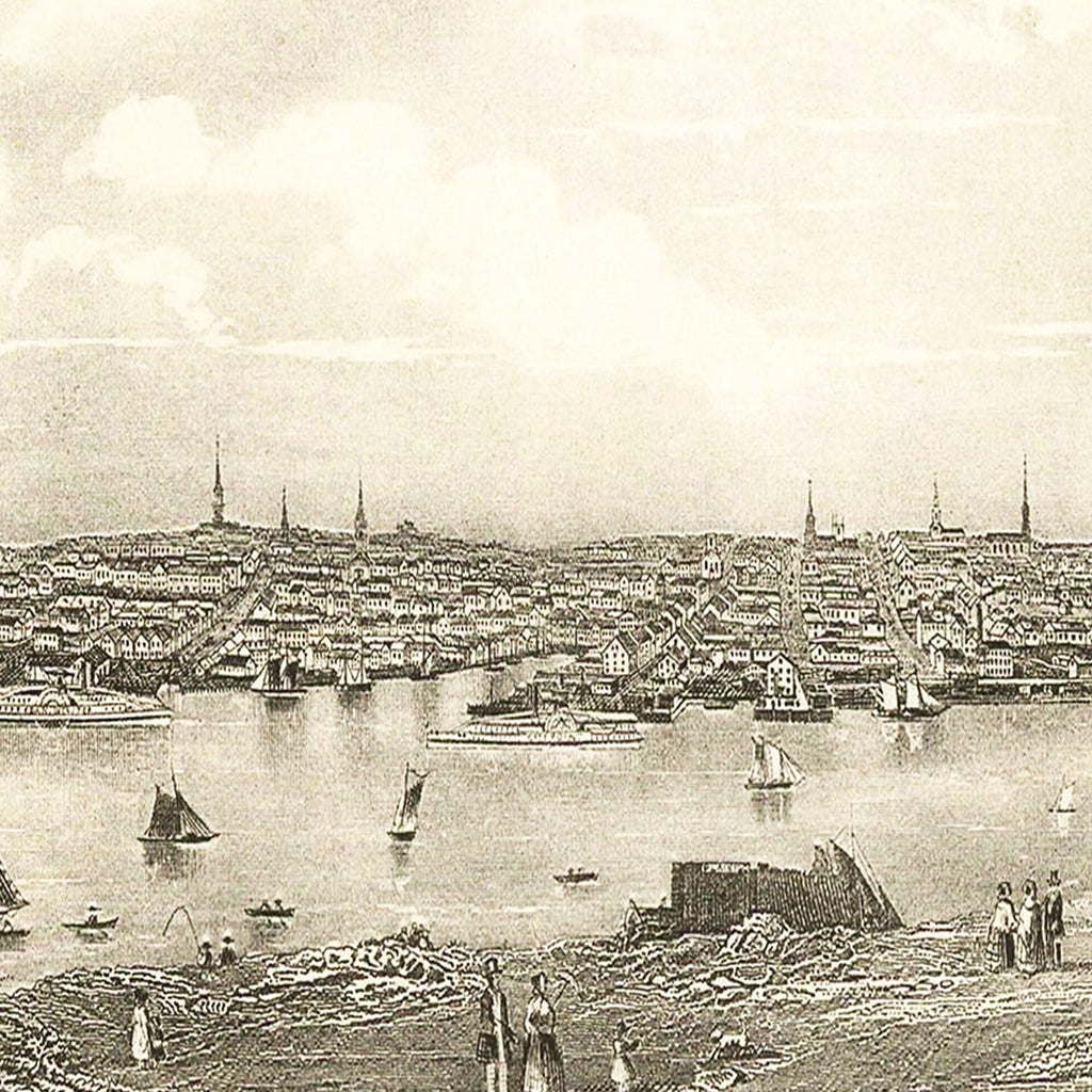 Vintage Map of Bangor, Maine 1850