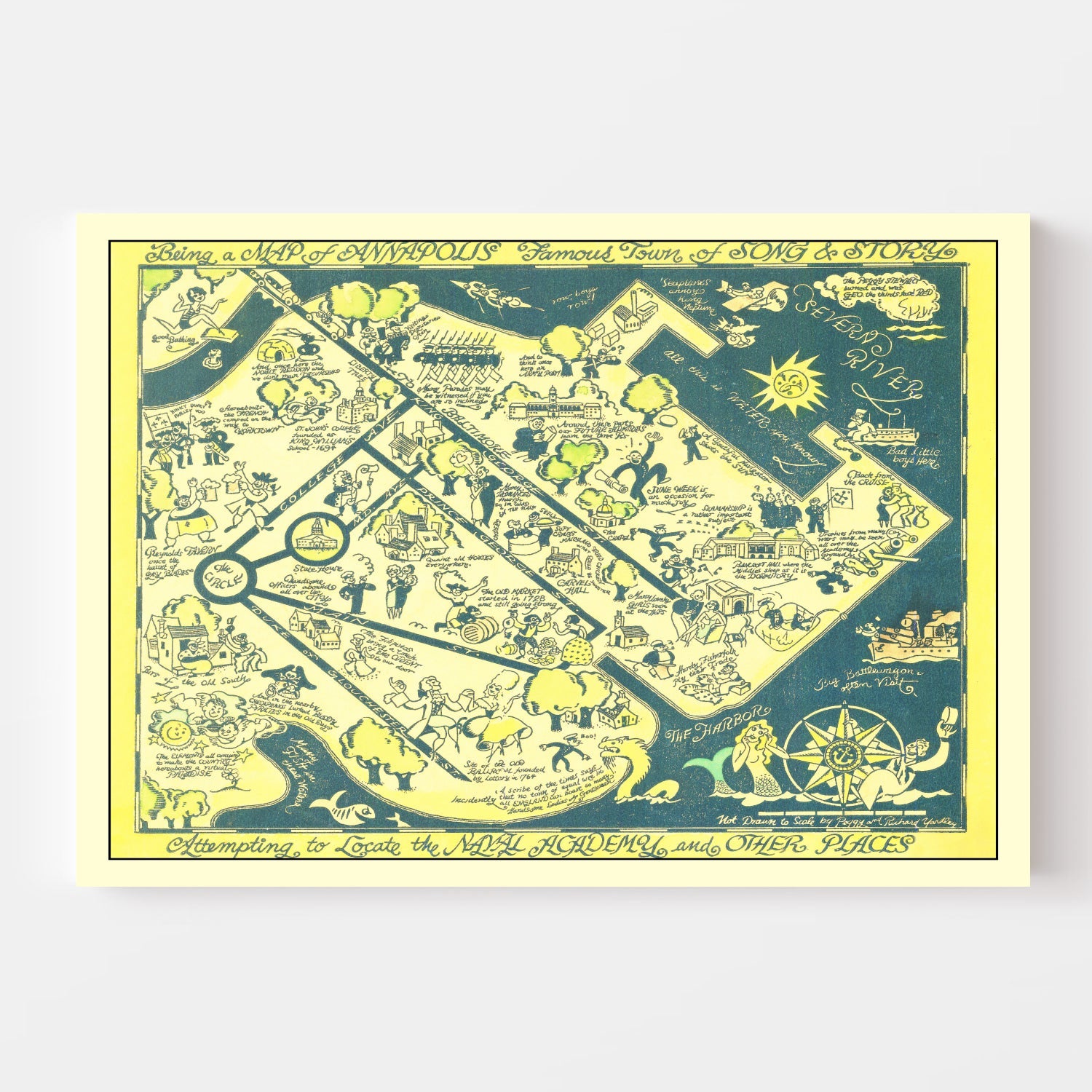 Vintage Map of Annapolis, Maryland 1932