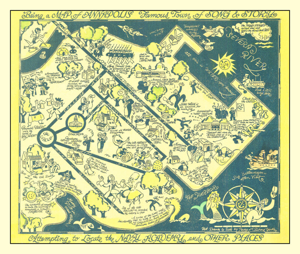 Vintage Map of Annapolis, Maryland 1932