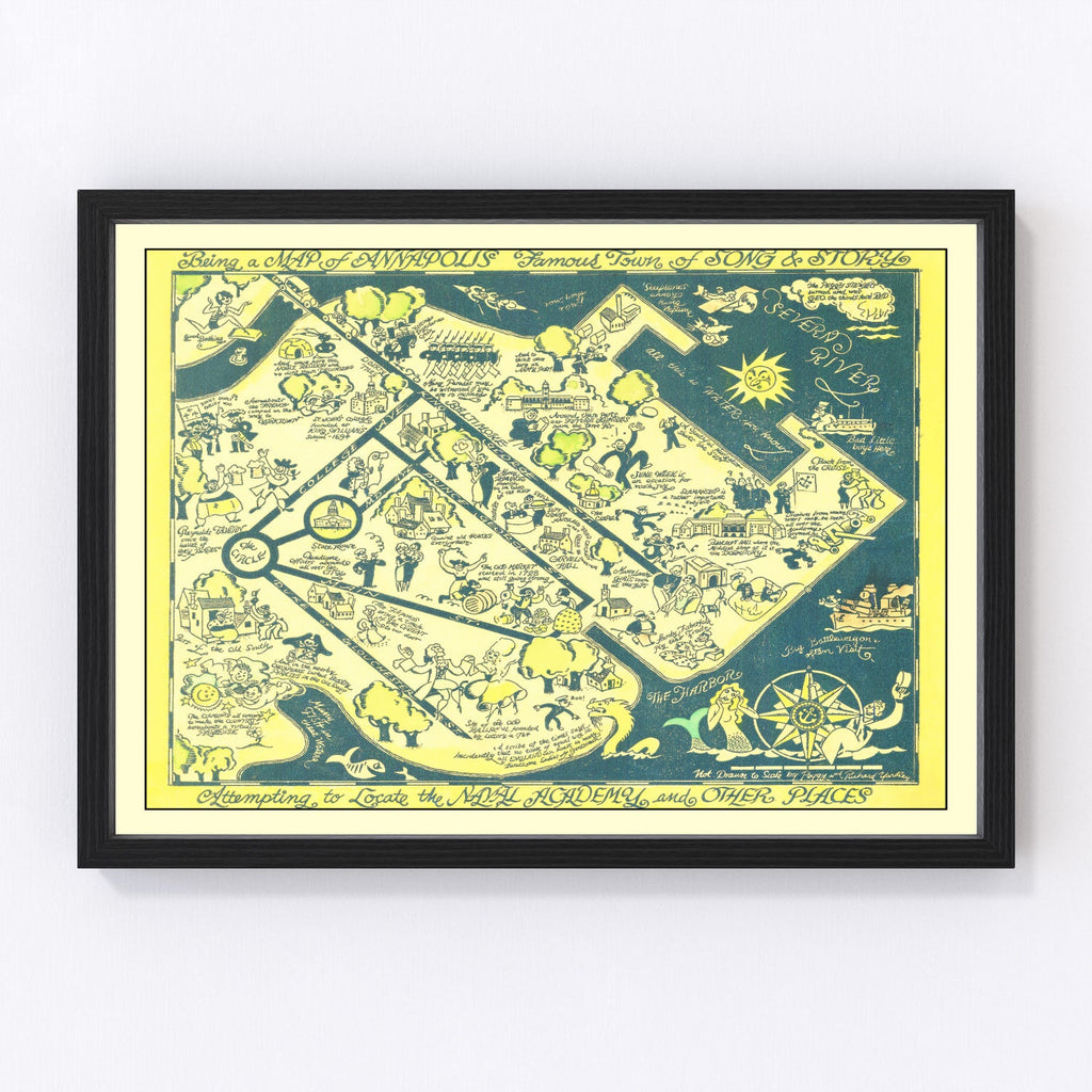 Vintage Map of Annapolis, Maryland 1932