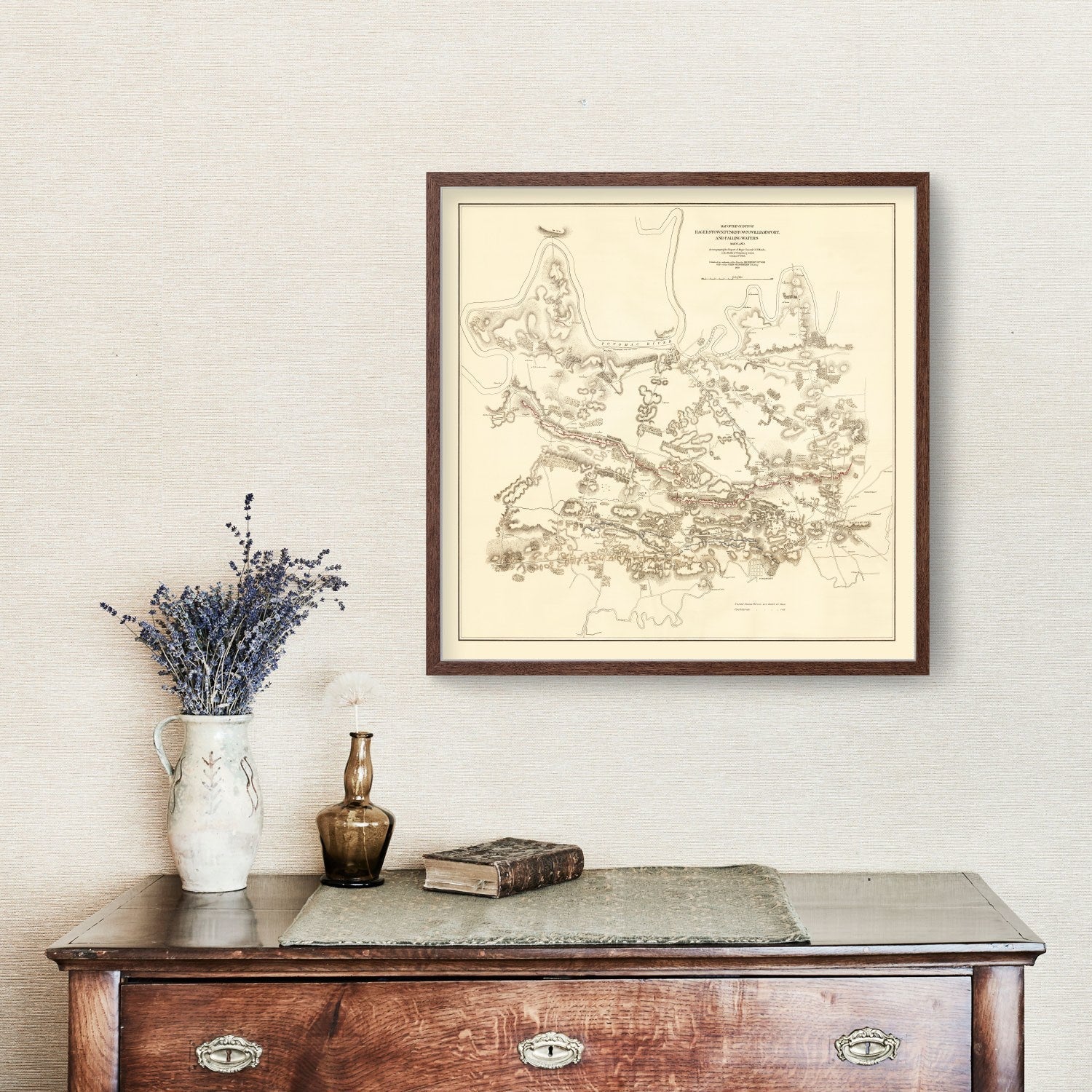 Vintage Map of Hagerstown & Funkstown, 1879