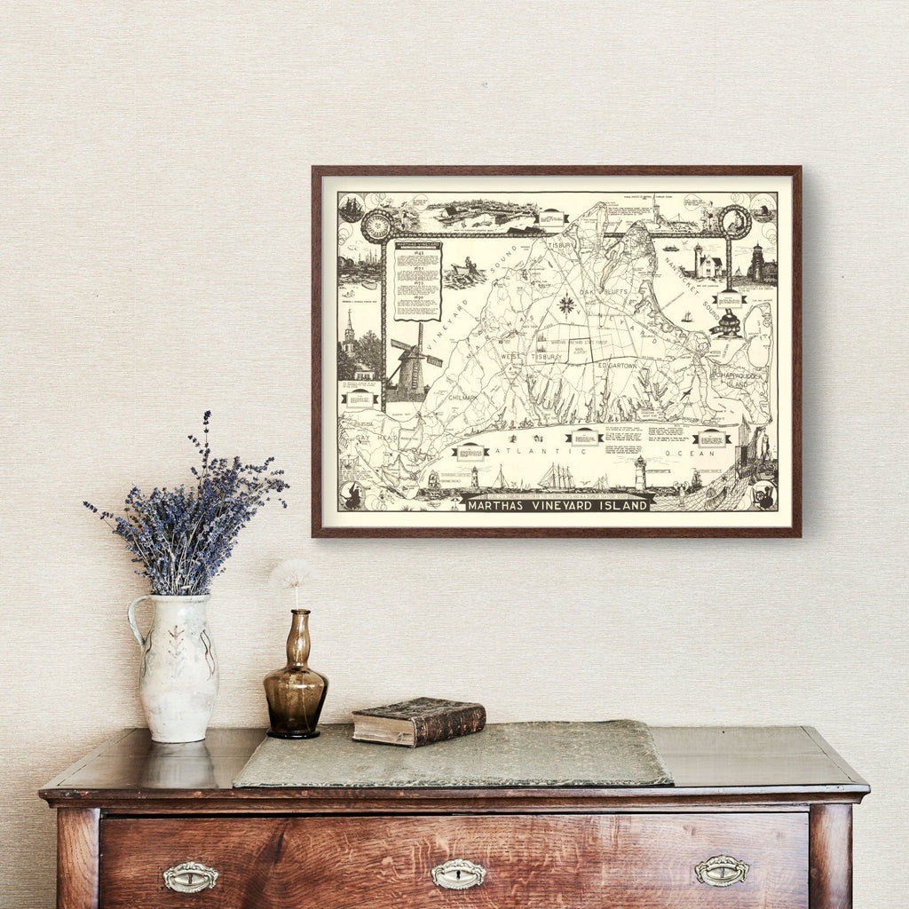 Vintage Map of Martha's Vineyard, 1935