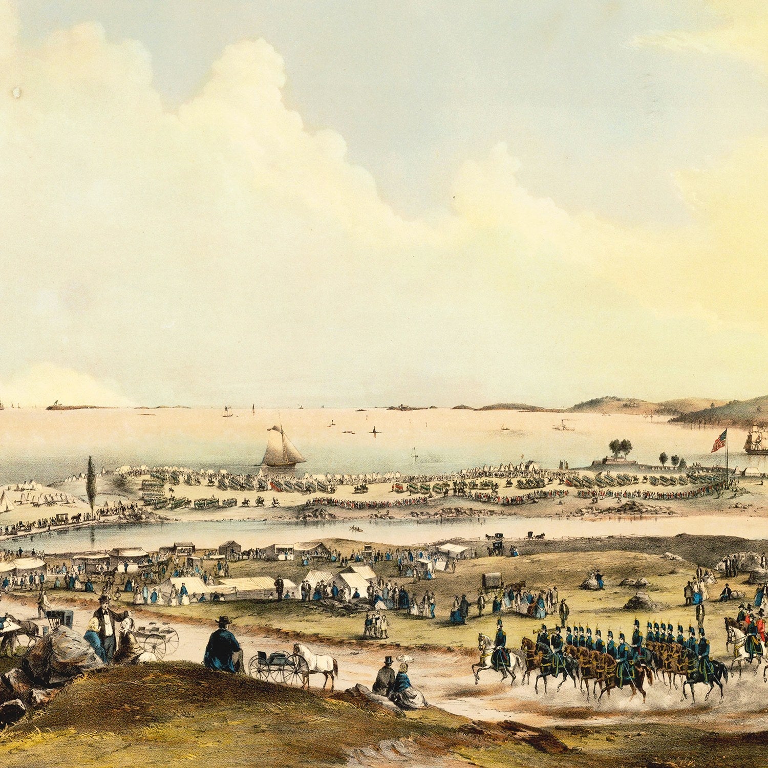 Vintage Map of Salem Massachusetts, 1860