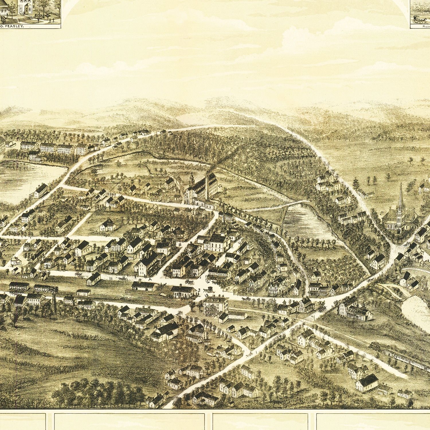 Vintage Map of Shirley, Massachusetts 1892