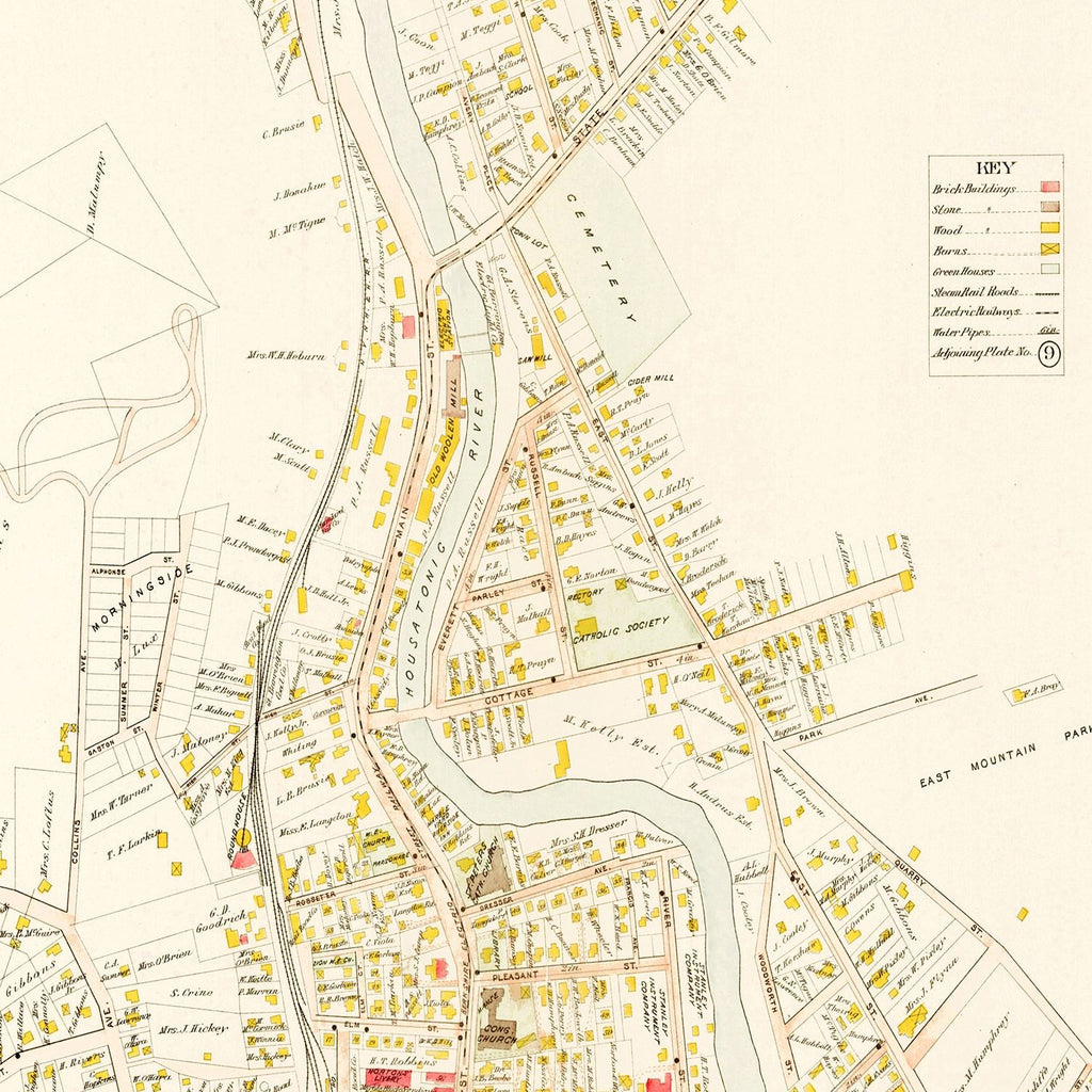 Vintage Map of Great Barrington, Massachusetts 1900