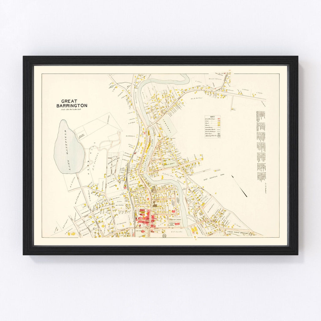 Vintage Map of Great Barrington, Massachusetts 1900