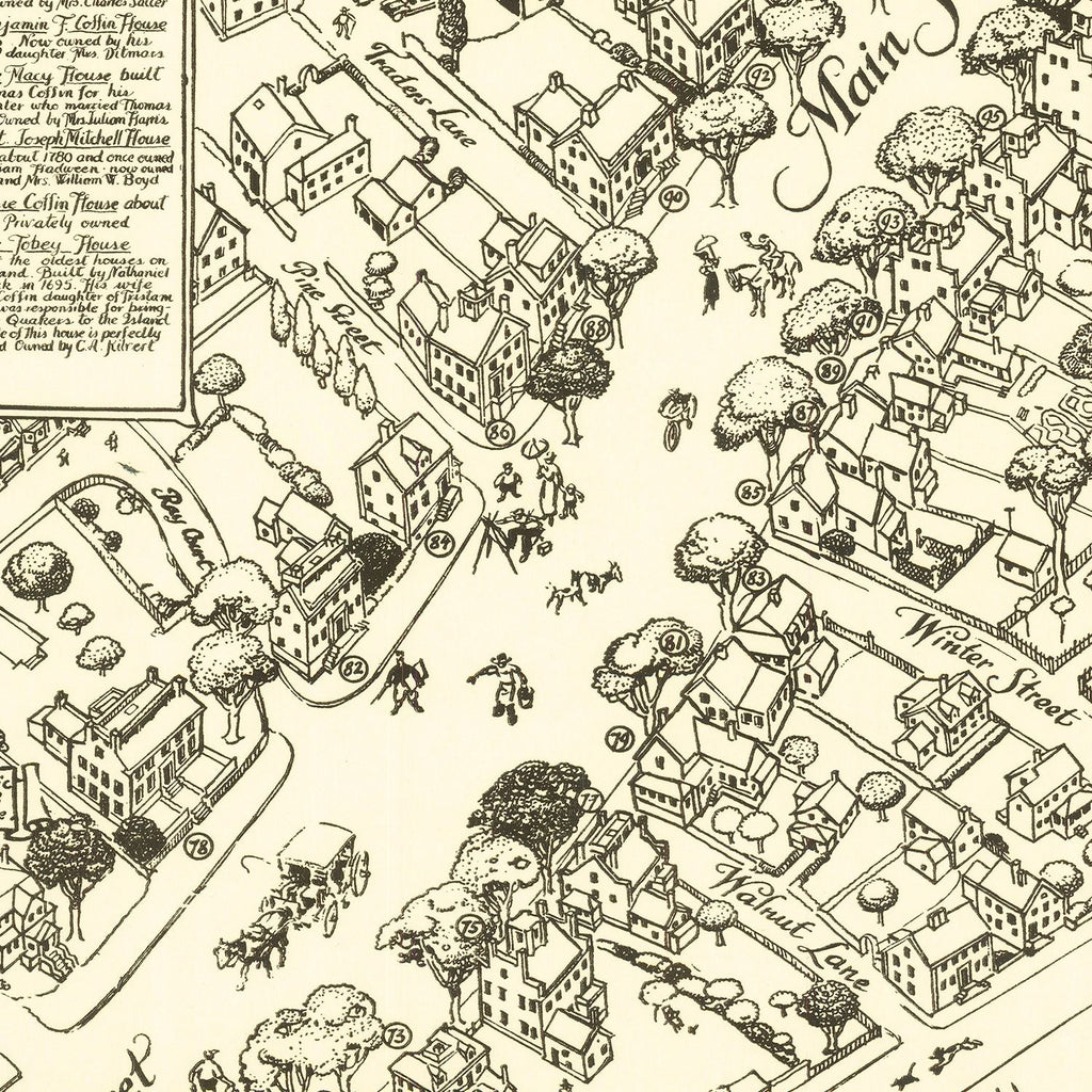 Vintage Map of Nantucket, Massachusetts 1937