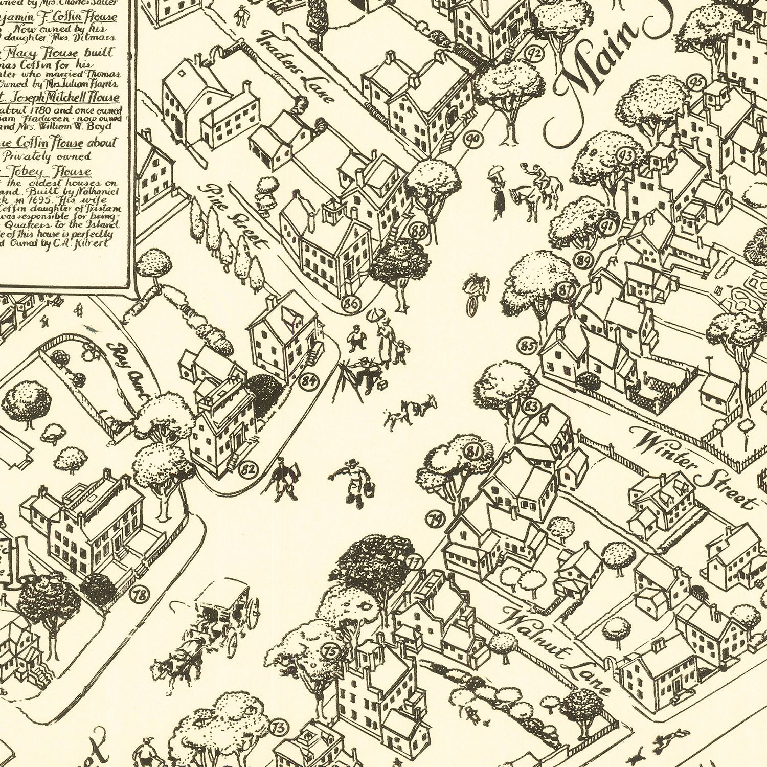 Vintage Map of Nantucket, Massachusetts 1937