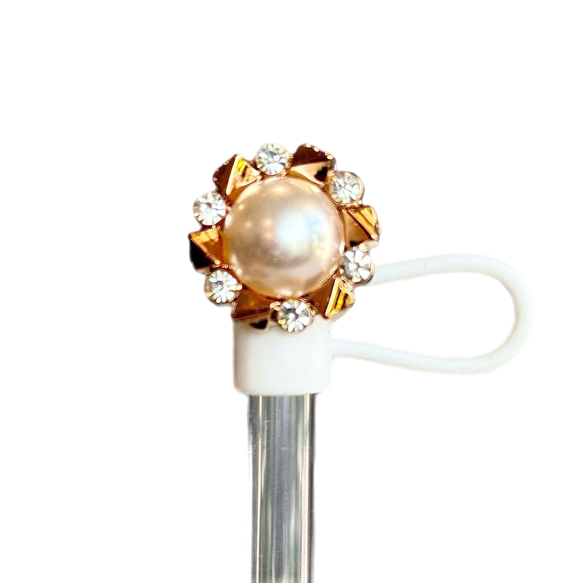 PEARL STRAW TOPPER - Tumbler Handle Charm