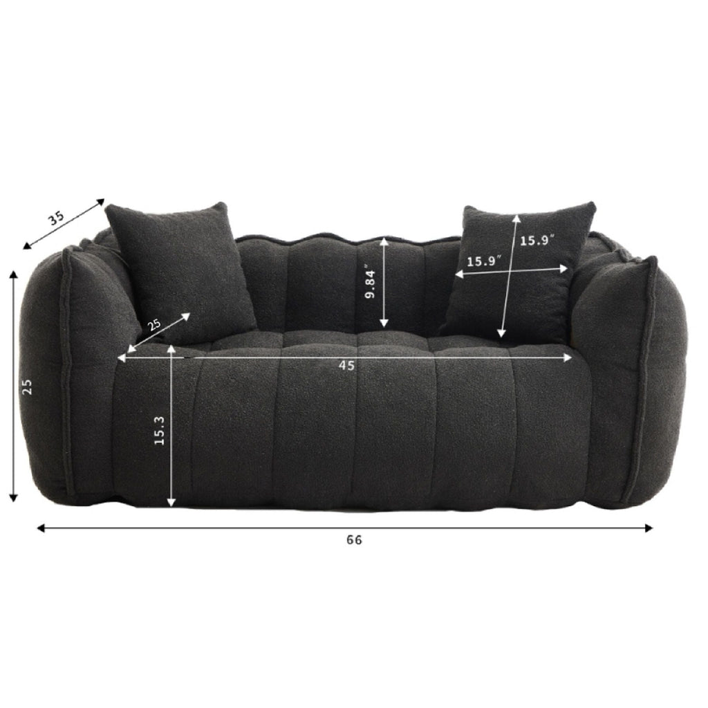 Cozy Beanbag Chair With High Resilience Foam Core For 2