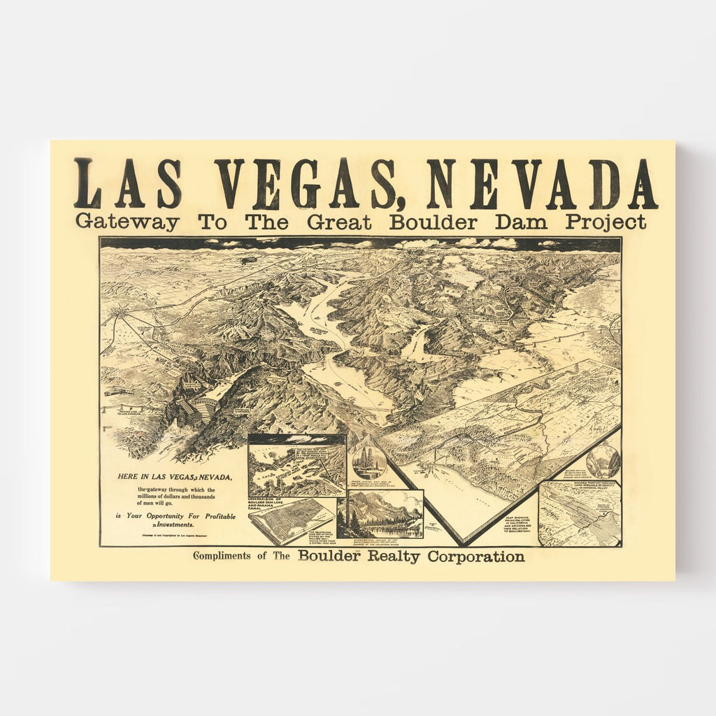 Vintage Map of Las Vegas, Nevada 1932