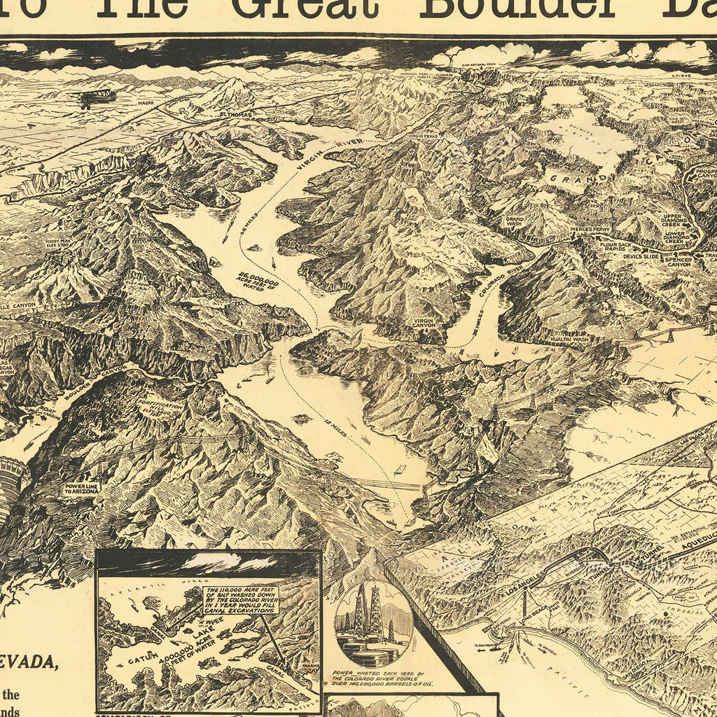 Vintage Map of Las Vegas, Nevada 1932