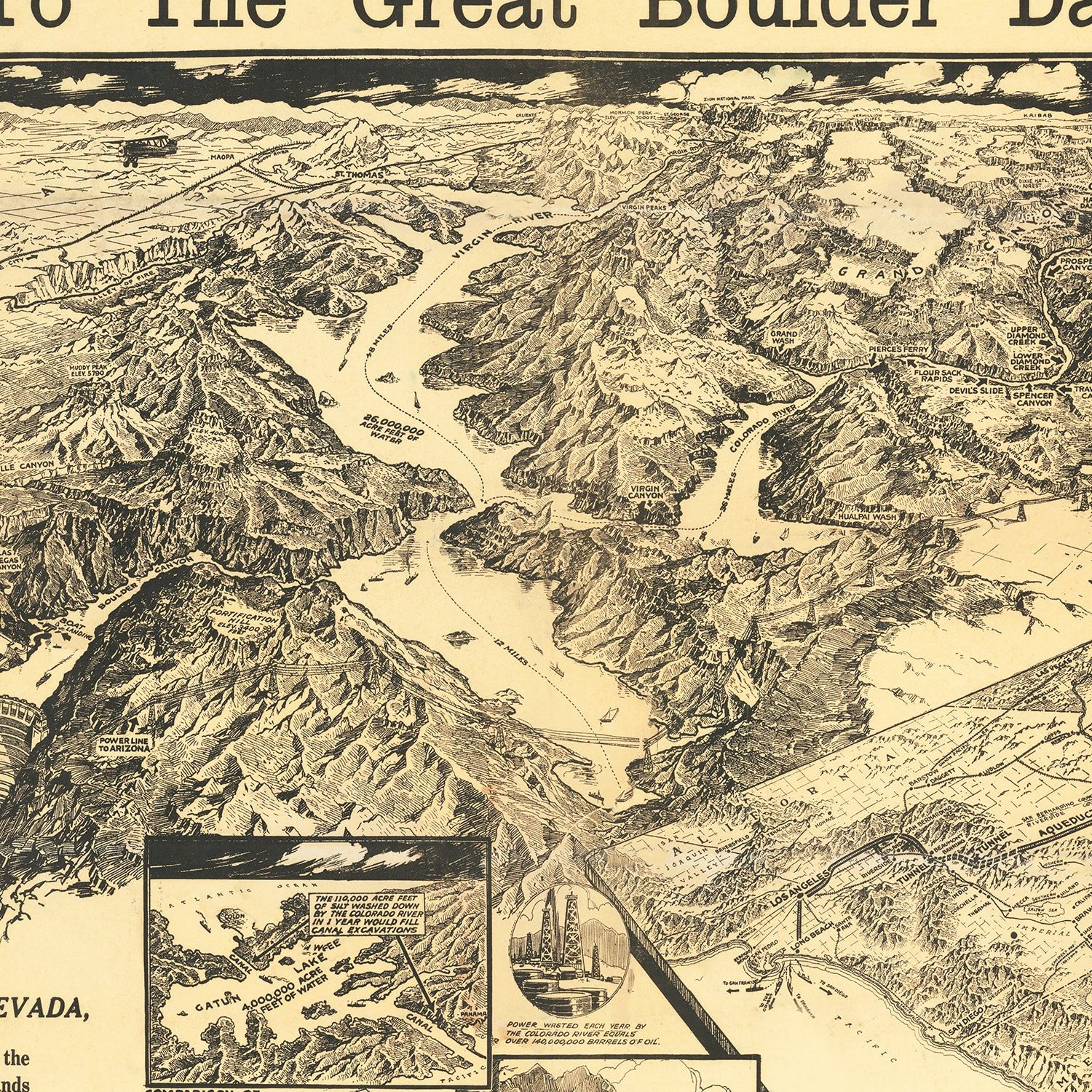 Vintage Map of Las Vegas, Nevada 1932