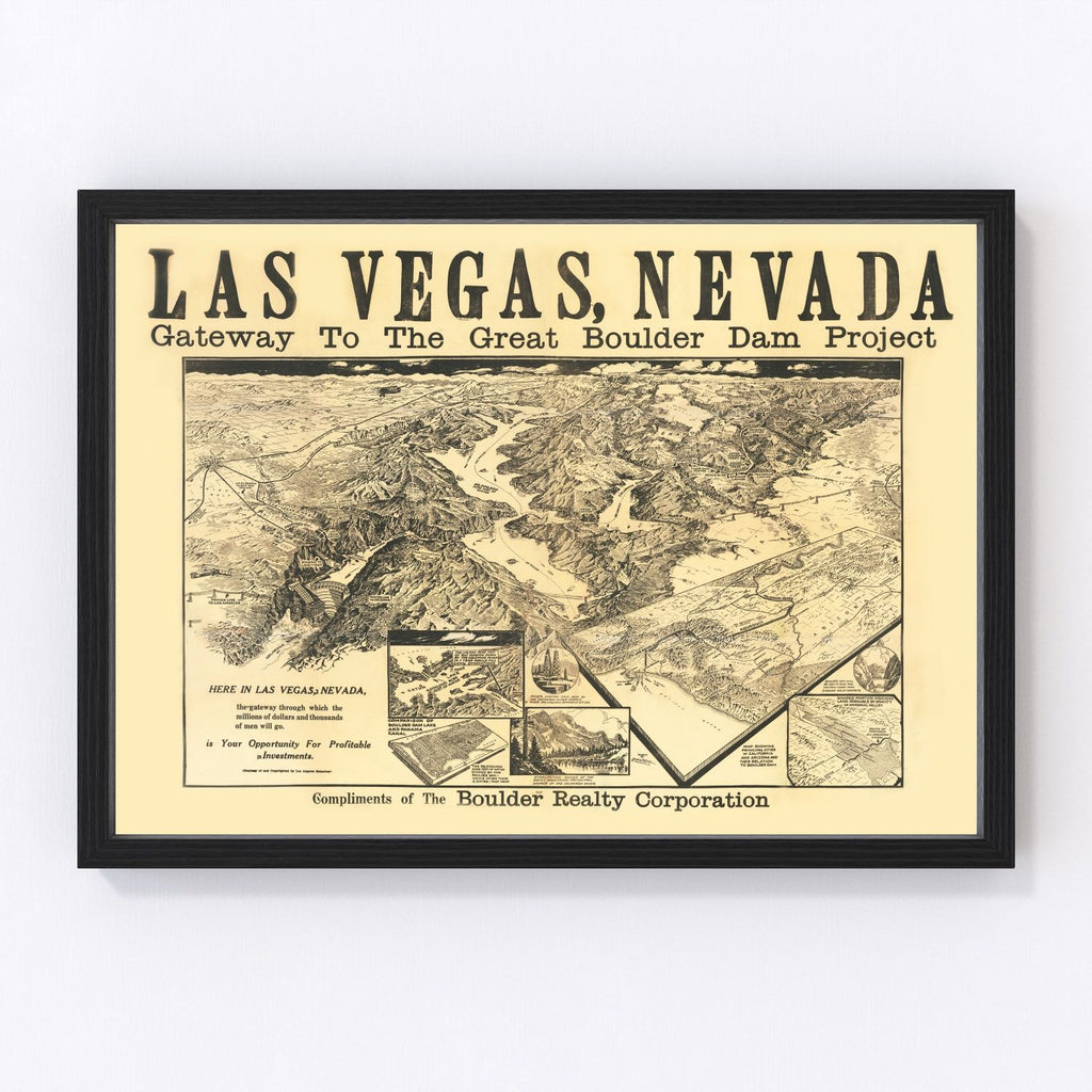 Vintage Map of Las Vegas, Nevada 1932
