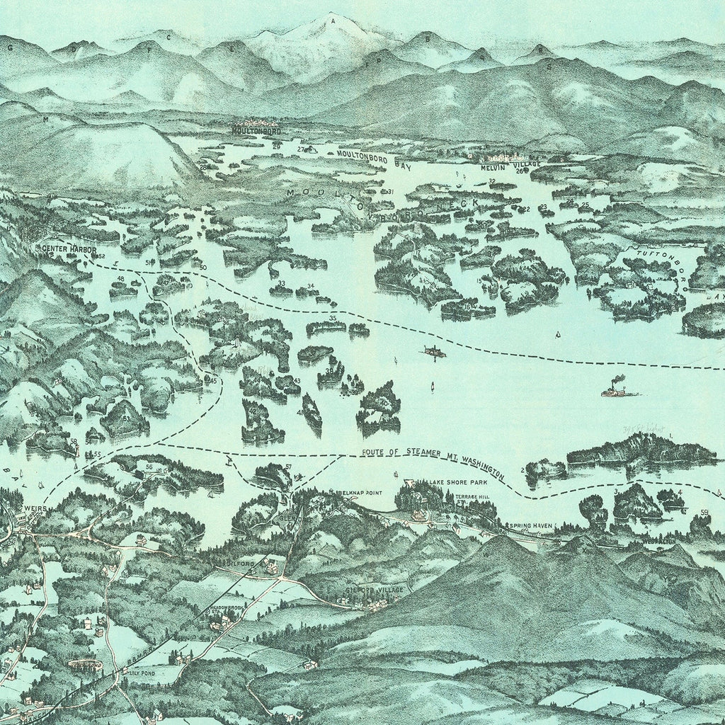 Vintage Map of Lake Winnipesaukee, 1903