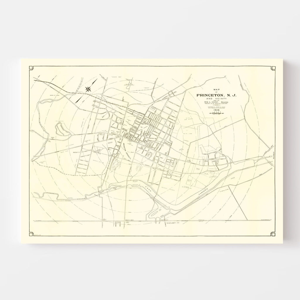 Vintage Map of Princeton, New Jersey 1926