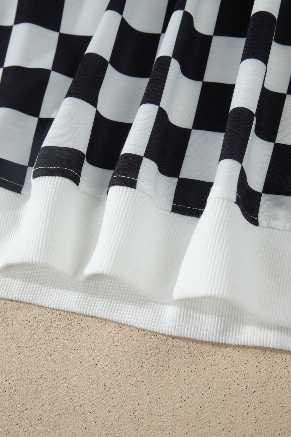 Checker Colorblock Mock Neck Top & Short Set