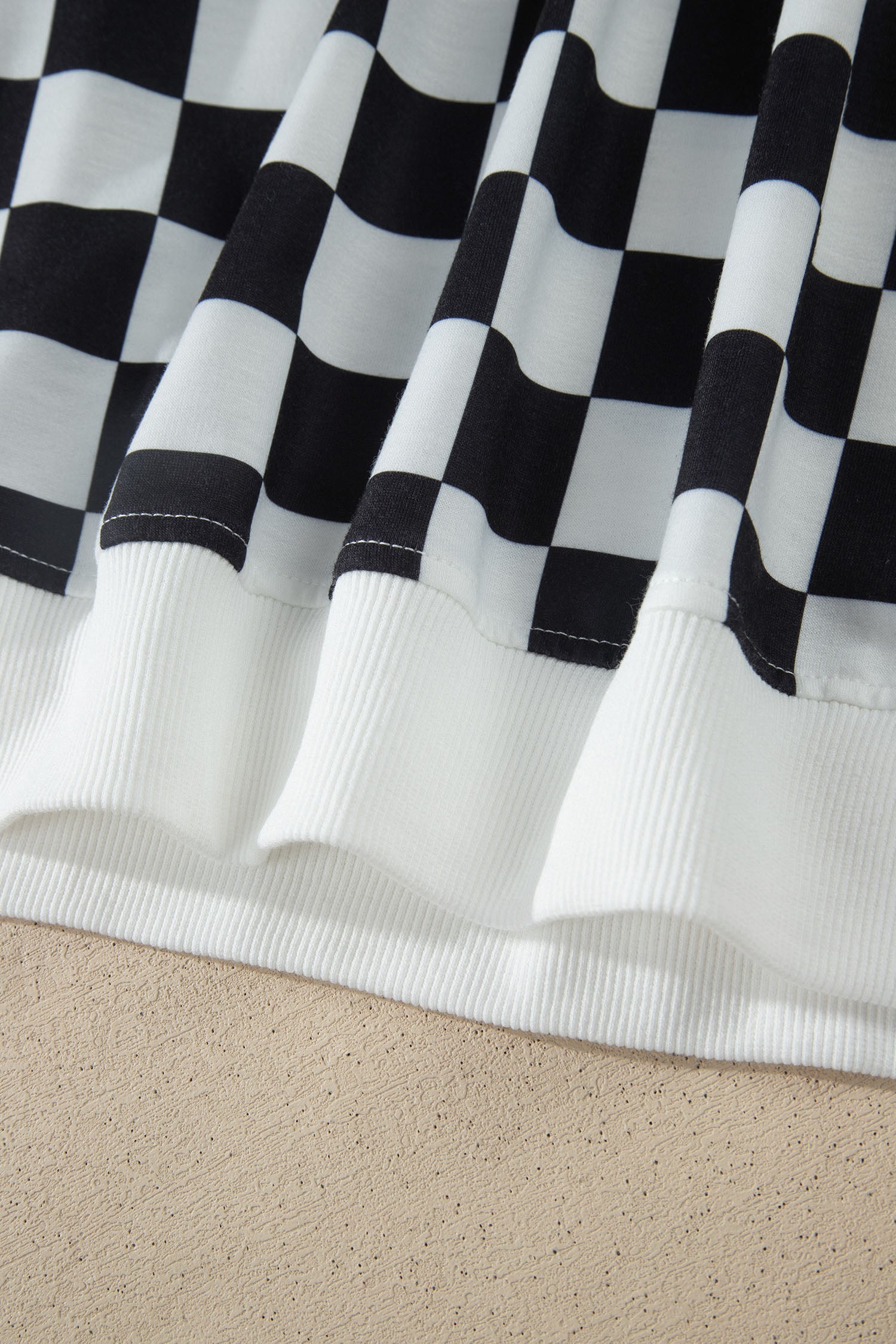 Checker Colorblock Mock Neck Top & Short Set