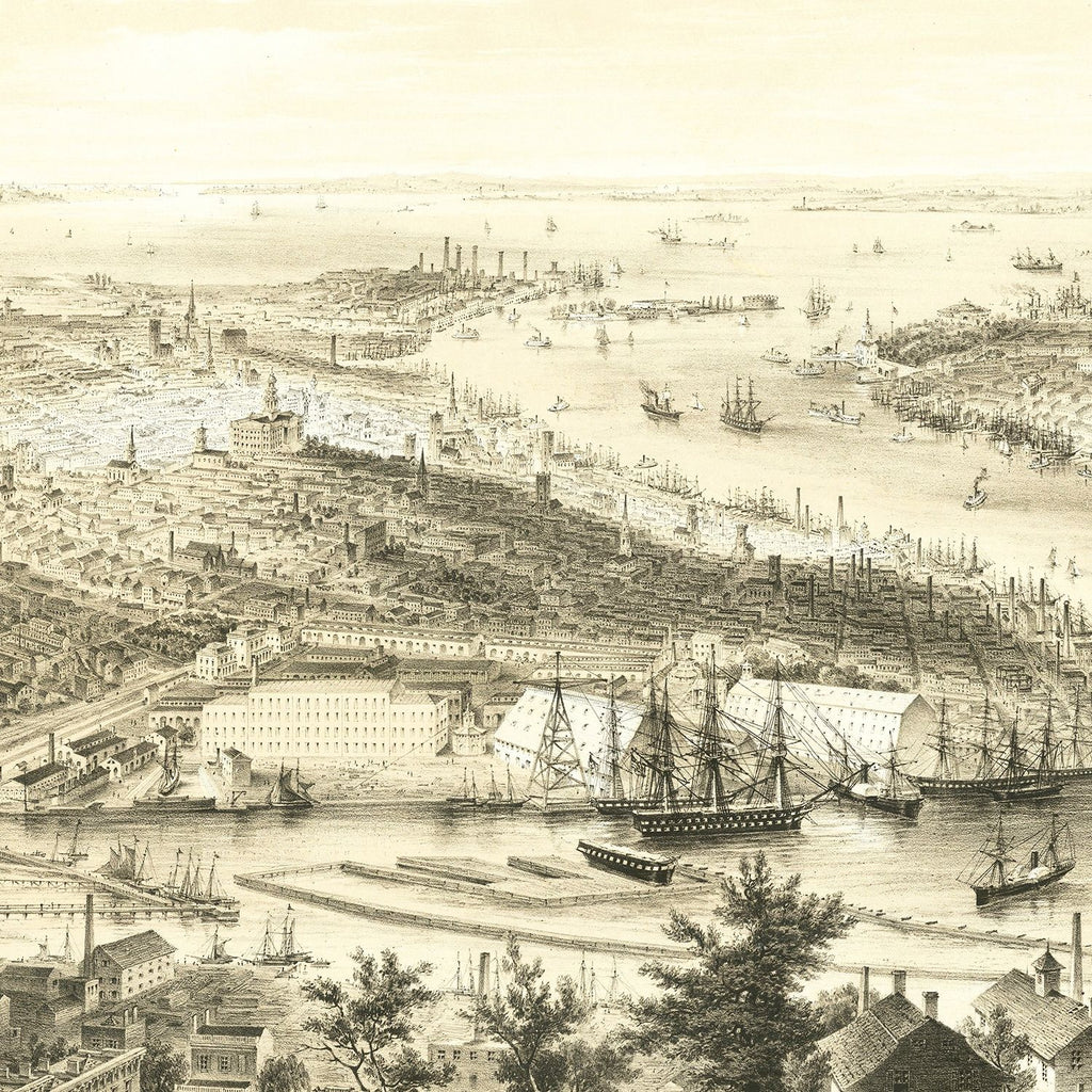 Vintage Map of Brooklyn, New York 1855