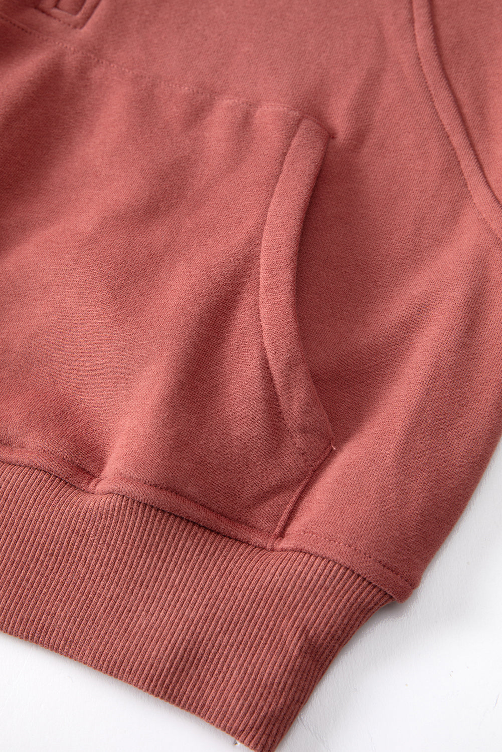 Green Zip Stand Collar Ribbed Thumbhole Sleeve Sweatshirt