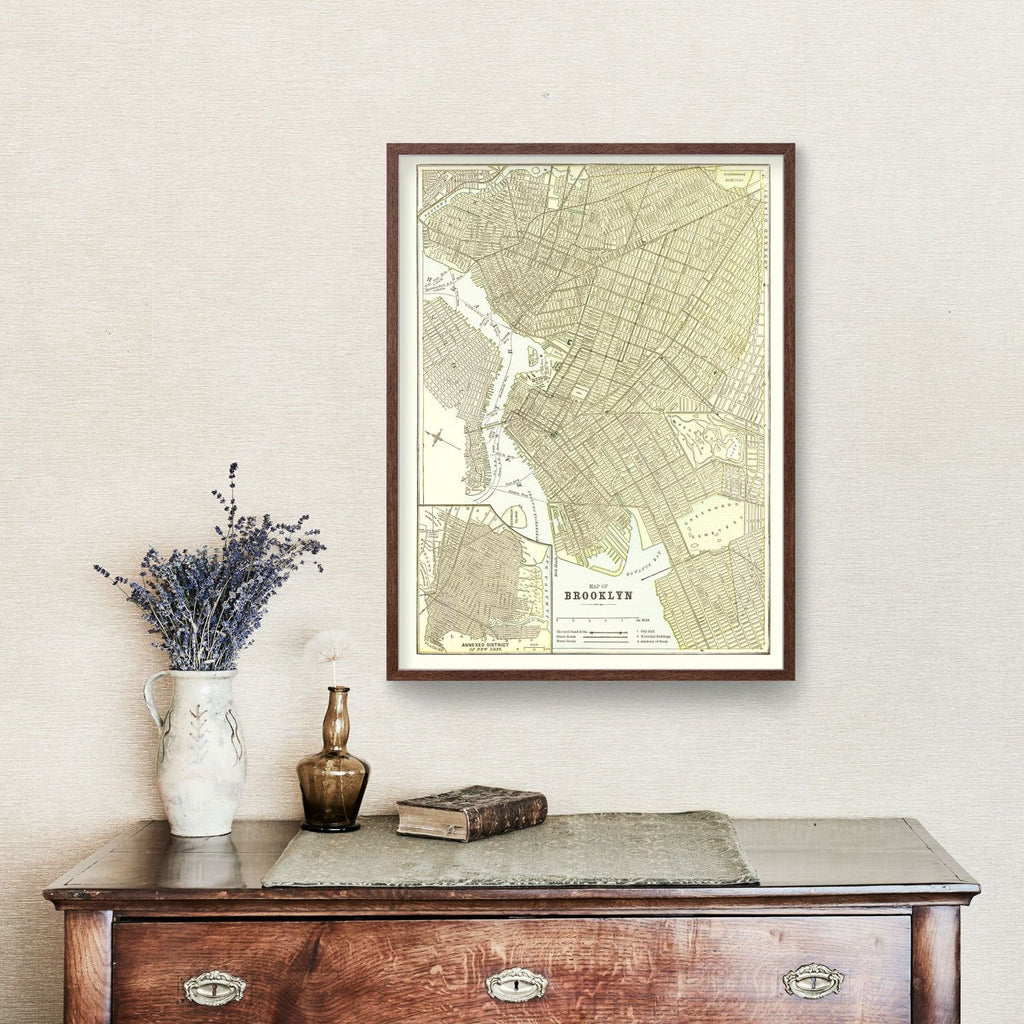 Vintage Map of Brooklyn, New York 1890