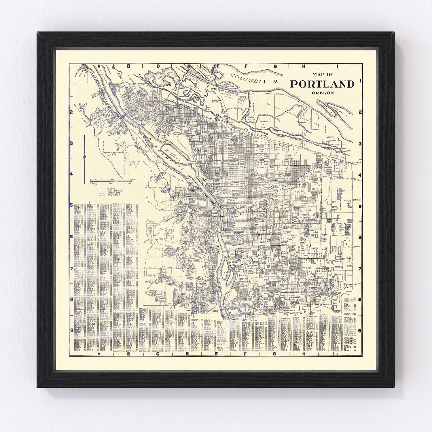 Vintage Map of Portland, Oregon 1920