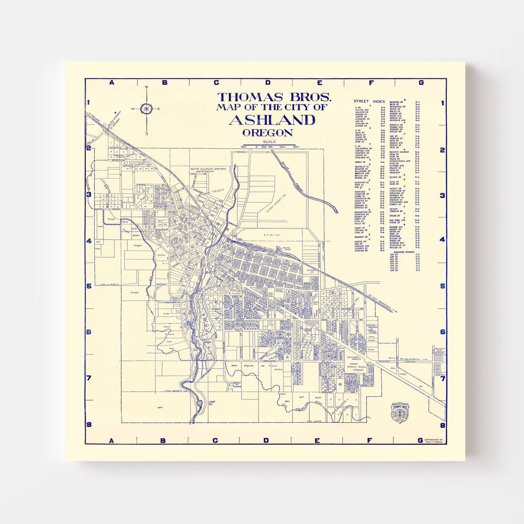 Vintage Map of Ashland, Oregon 1920
