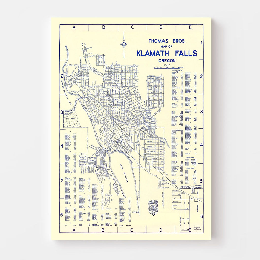 Vintage Map of Klamath Falls, Oregon 1920