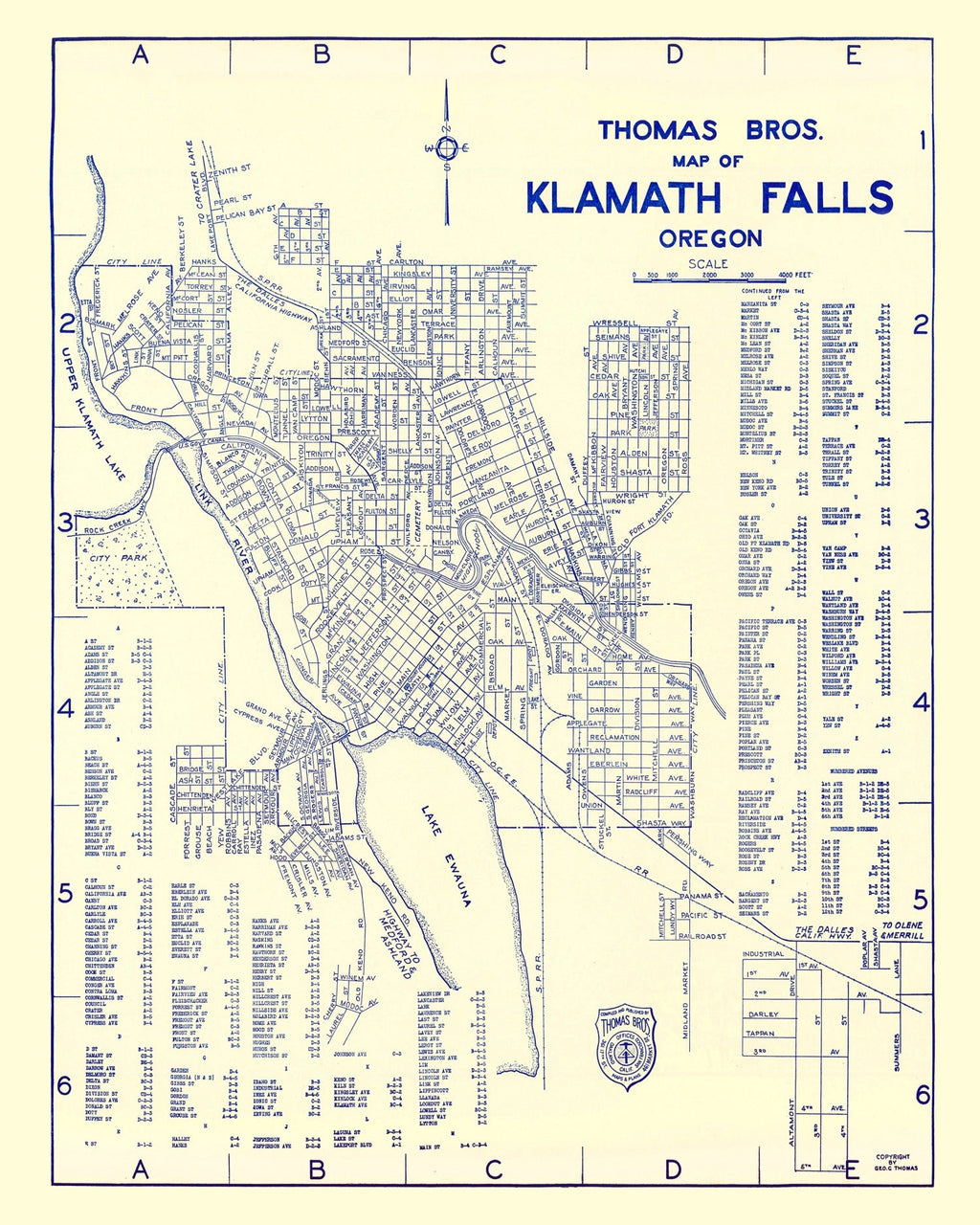 Vintage Map of Klamath Falls, Oregon 1920