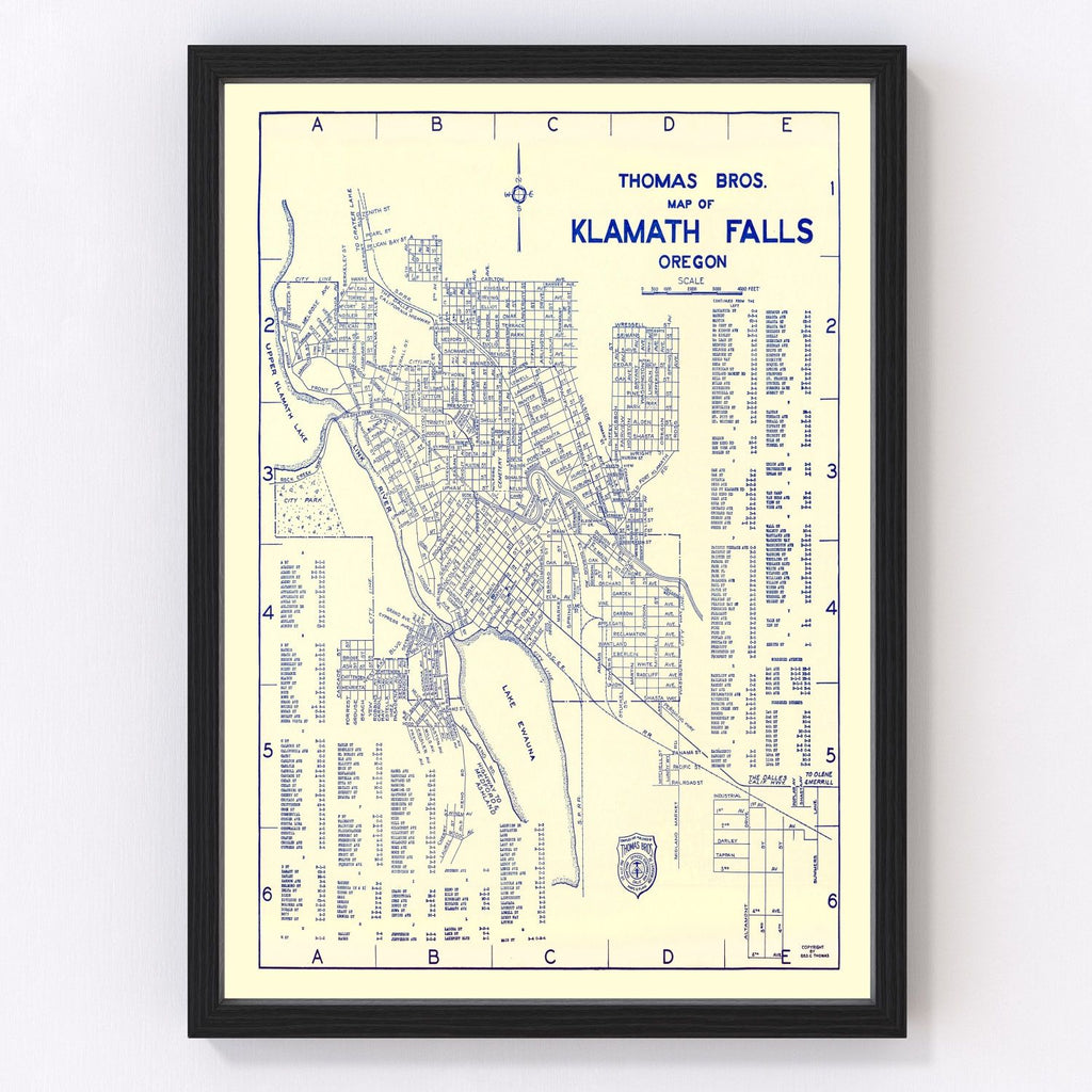 Vintage Map of Klamath Falls, Oregon 1920
