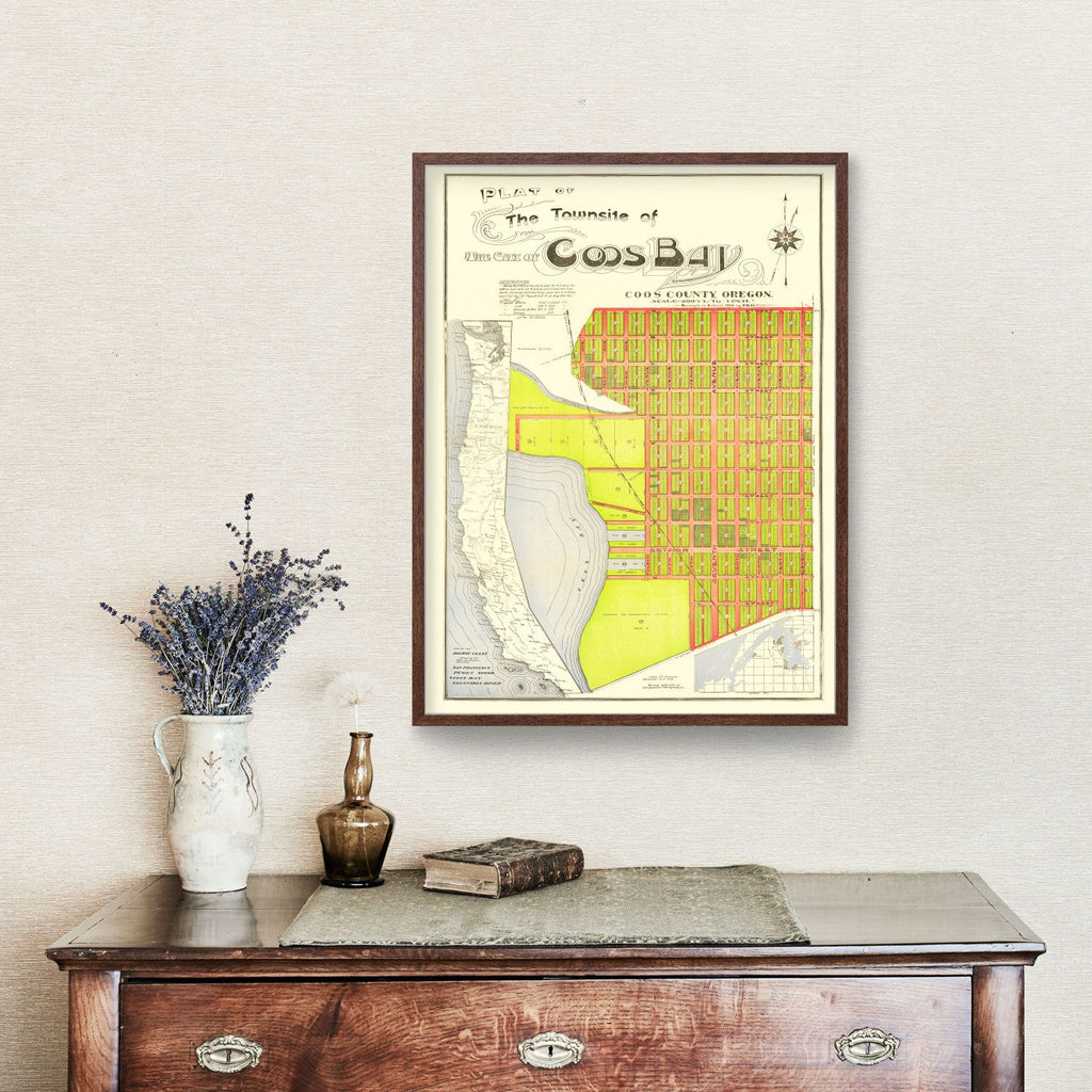 Vintage Map of Coos Bay, Oregon 1906