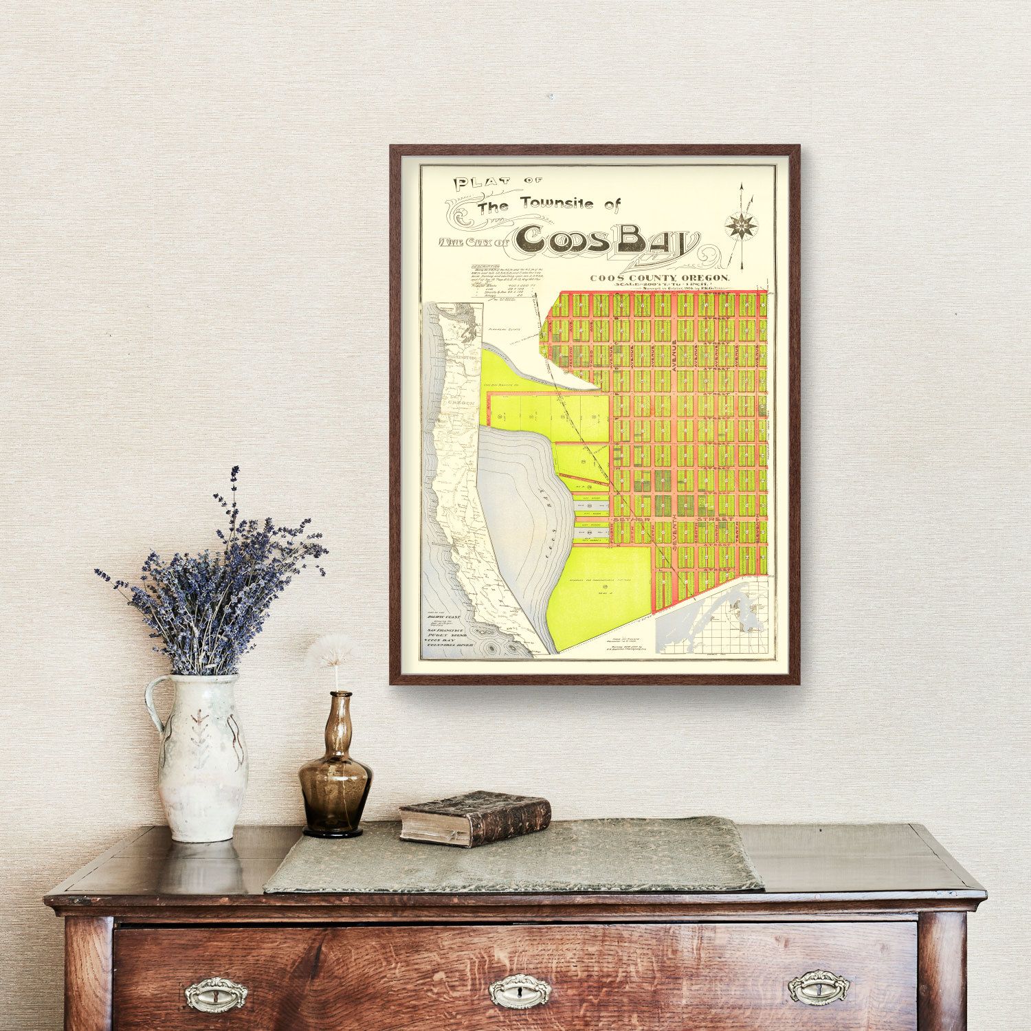 Vintage Map of Coos Bay, Oregon 1906
