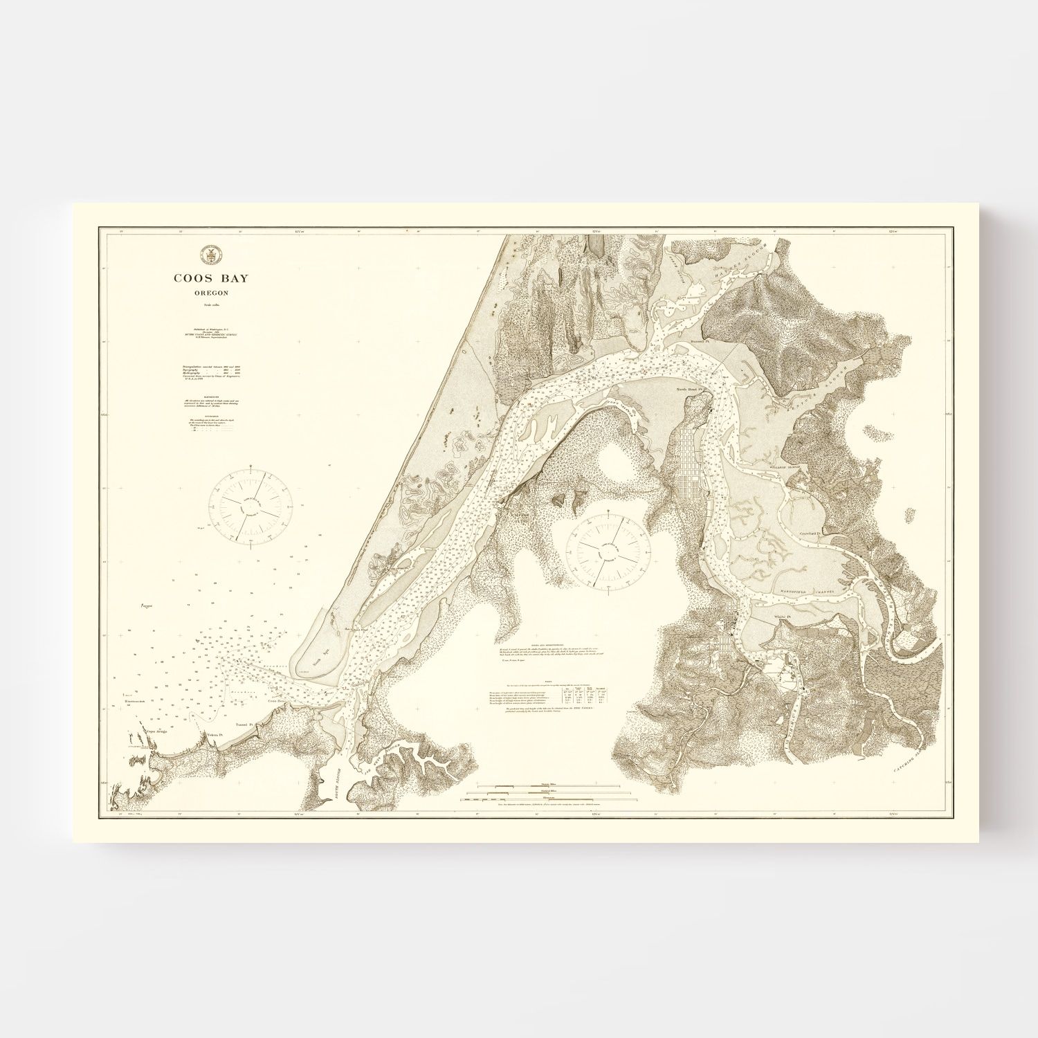Vintage Map of Coos Bay, Oregon 1914
