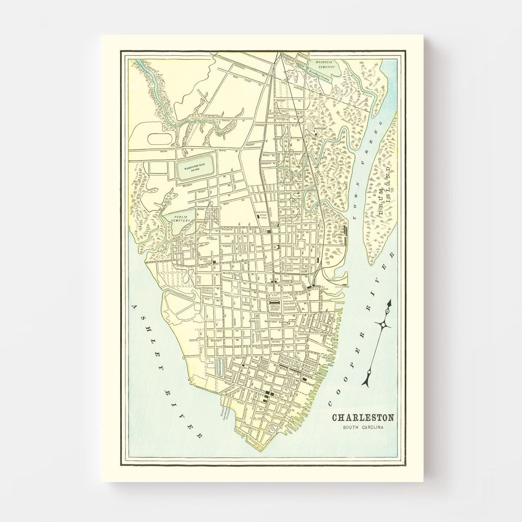 Vintage Map of Charleston, South Carolina 1895