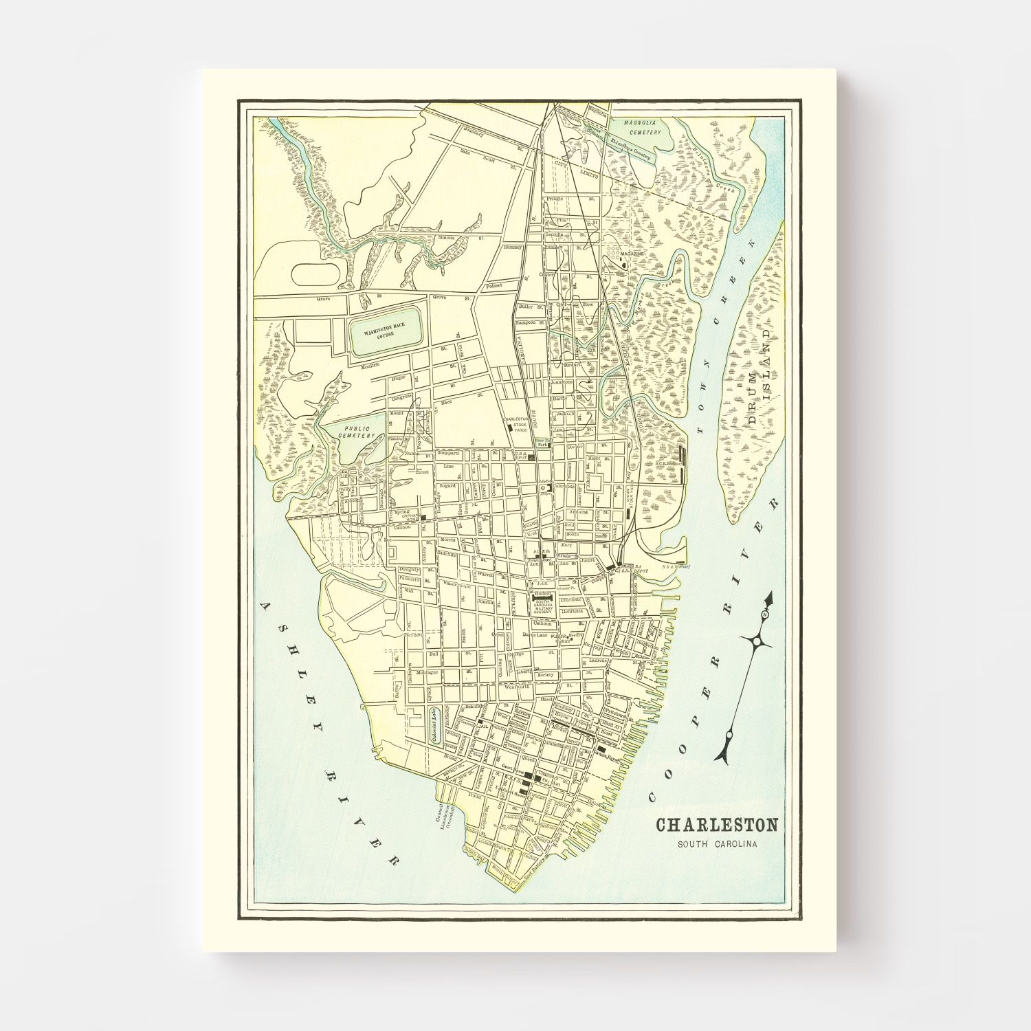 Vintage Map of Charleston, South Carolina 1895
