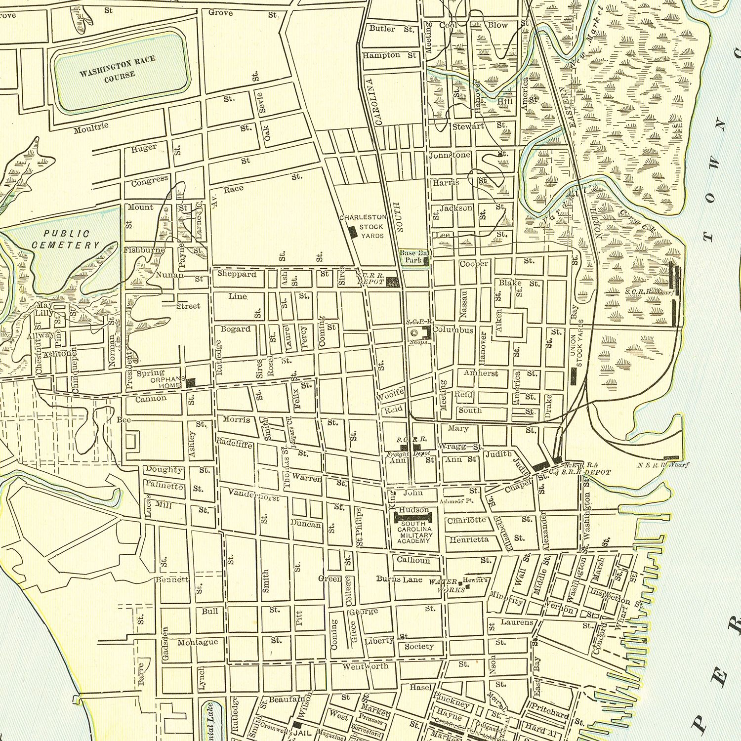 Vintage Map of Charleston, South Carolina 1895