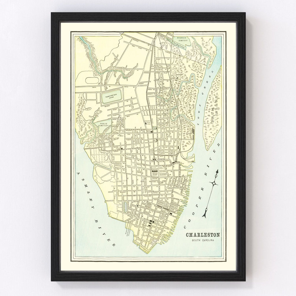 Vintage Map of Charleston, South Carolina 1895