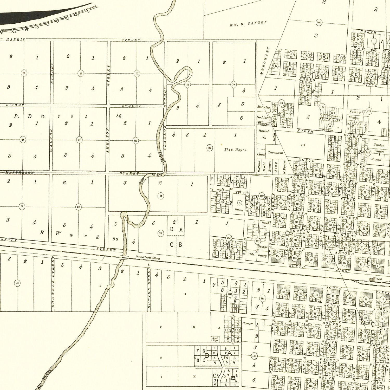 Vintage Map of Abilene, Texas 1885