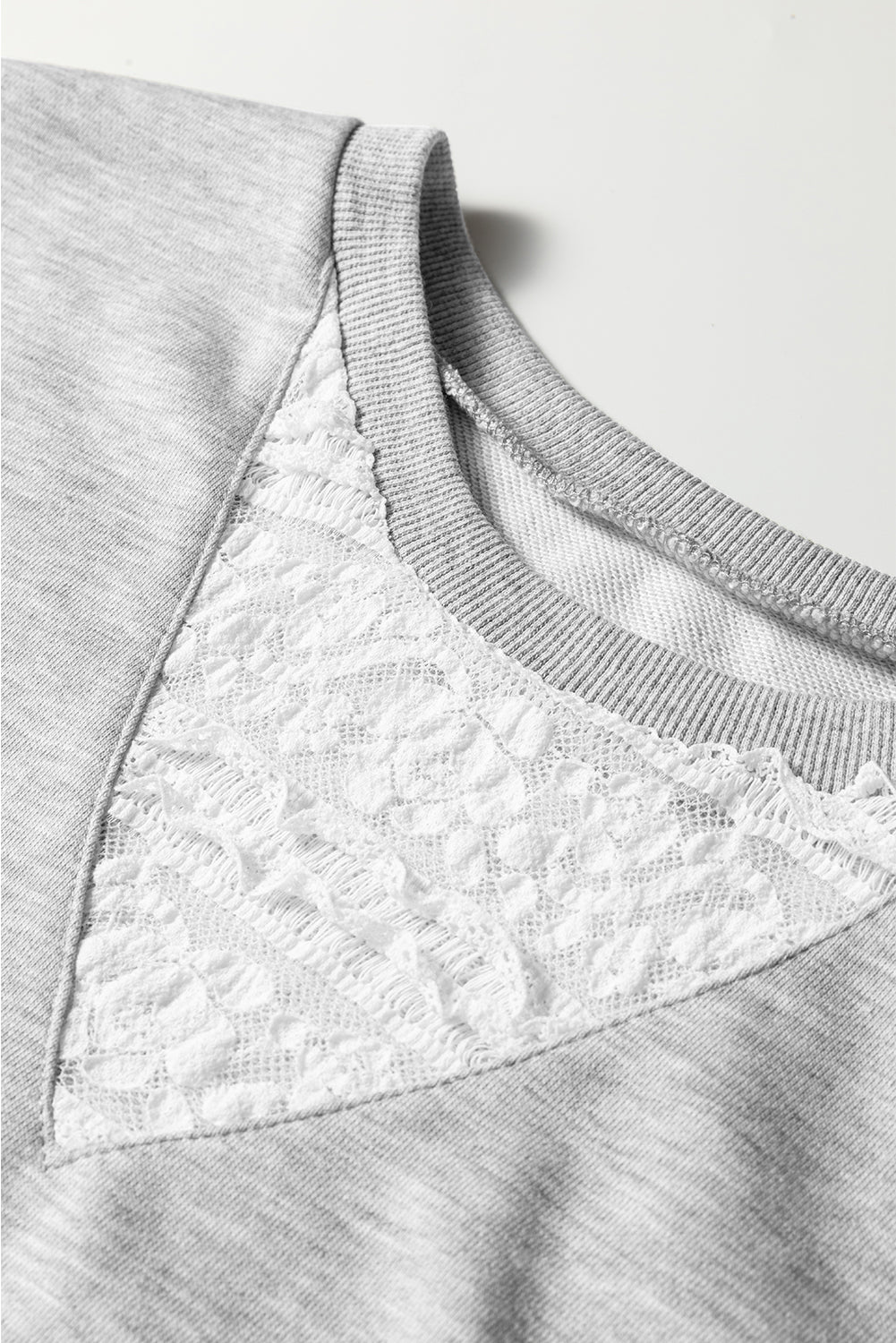 Lace Patchwork Pullover and  Drawstring Skort Set