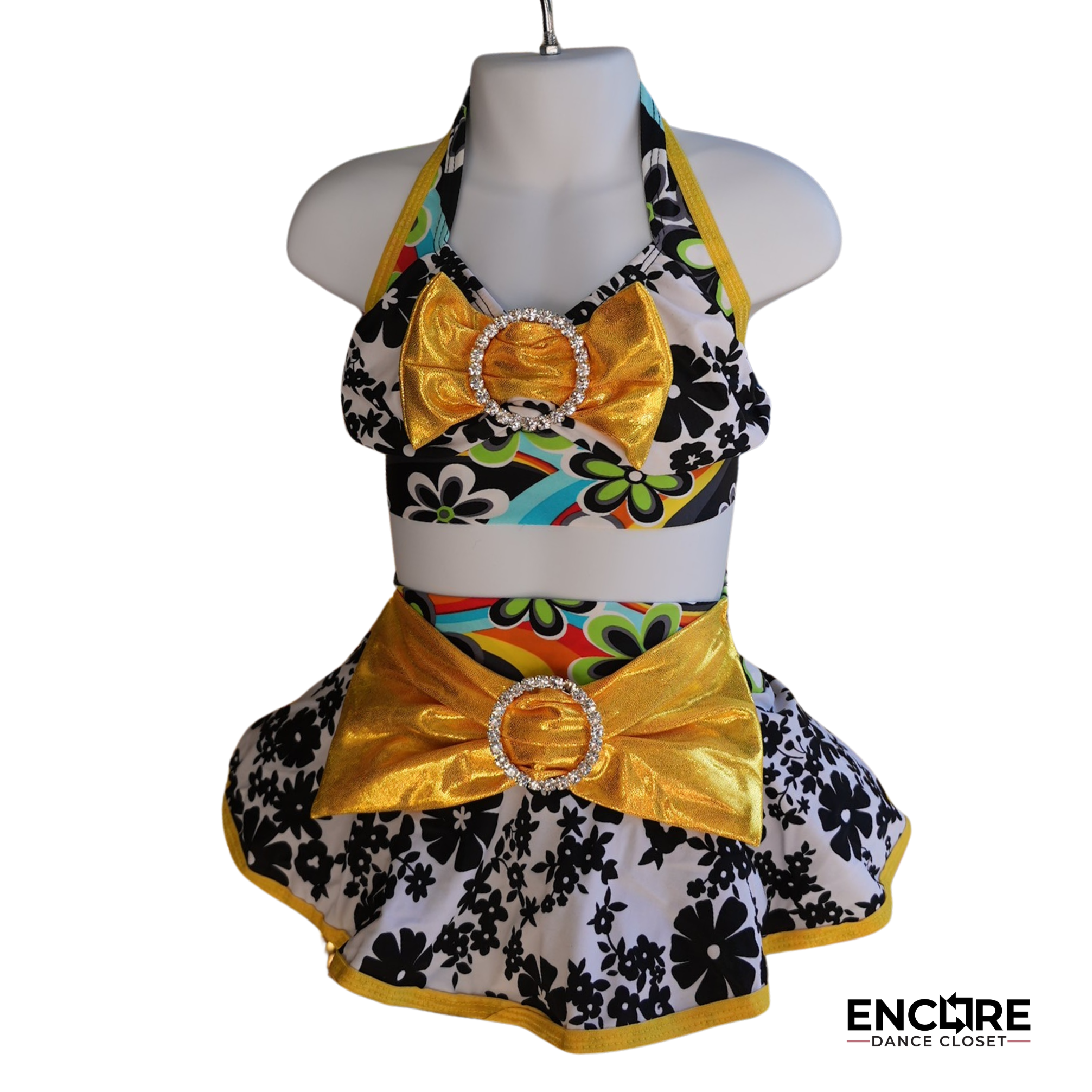 Black and White Floral Costume