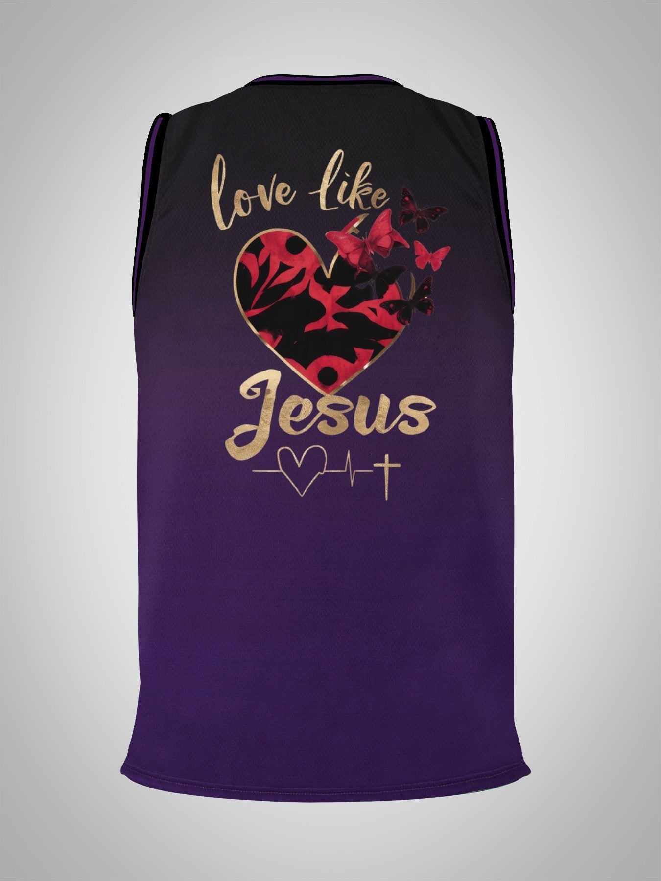Love Like Jesus Adult Purple Basketball Jersey | Ships From USA